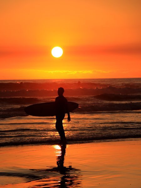 Surfer Beach Photo at Sunset