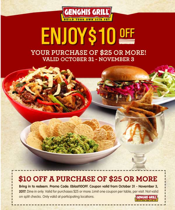 Genghis Grill Coupons